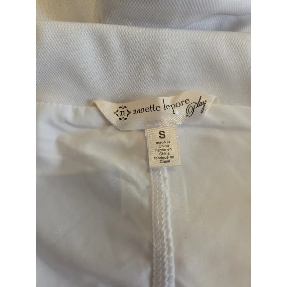 Nanette Lepore Play Tennis Golf Skorts White W Black Stripes Mini S/M NWT W28